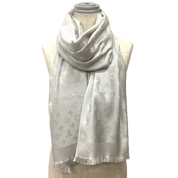 LOUIS VUITTON Silver Monogram Scarf - Picture 1 of 3